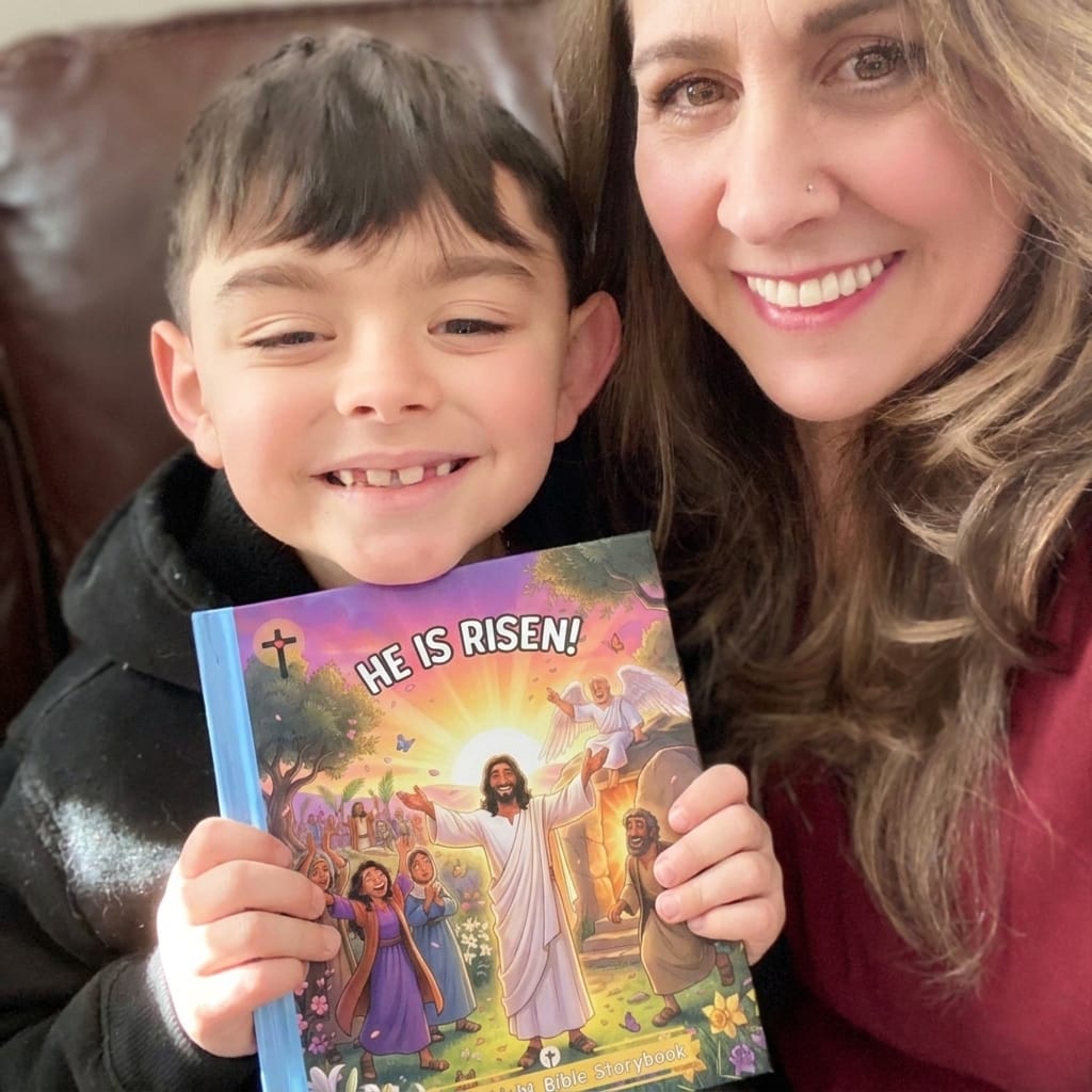 Customer photo review of Little Light Bible Story Books - Complete 4 Book Set (Free Coloring Pages + Bible Stickers)