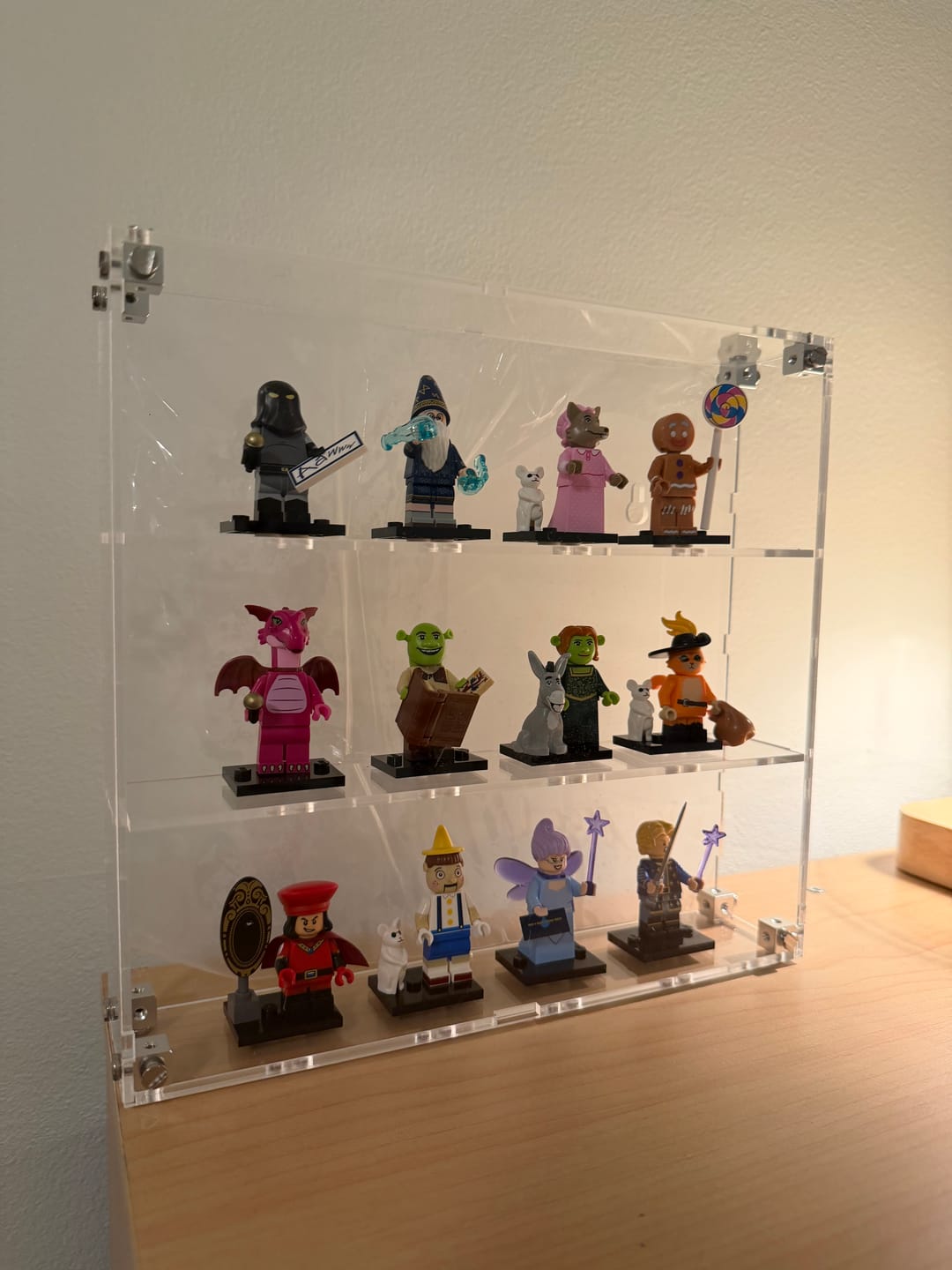 Customer photo review of Wall Mounted Display Case for LEGO® CMF 12 minifigures