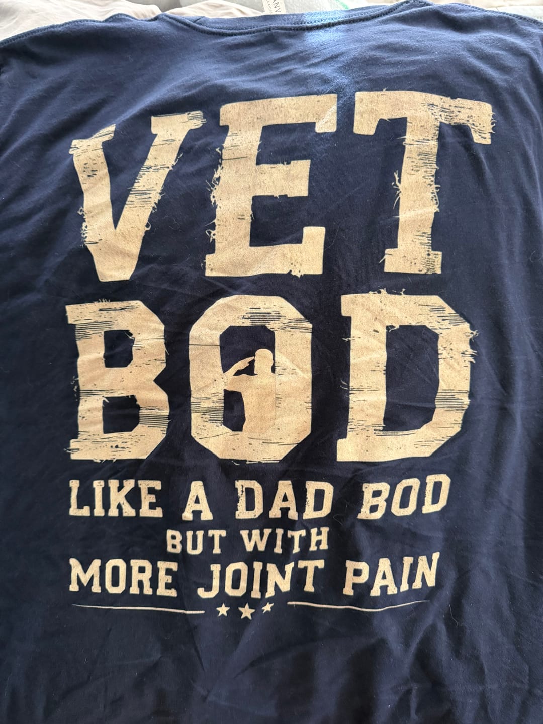 Customer photo review of Vet Bod Like A Dad Bod T-Shirt