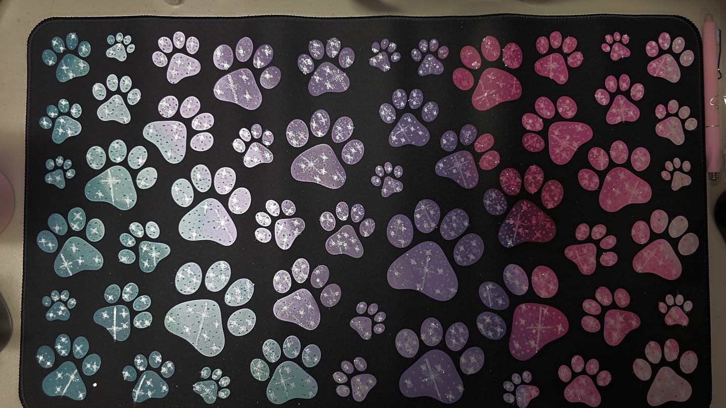 Customer photo review of Big + Mini Desk Mat Coloring Bundle