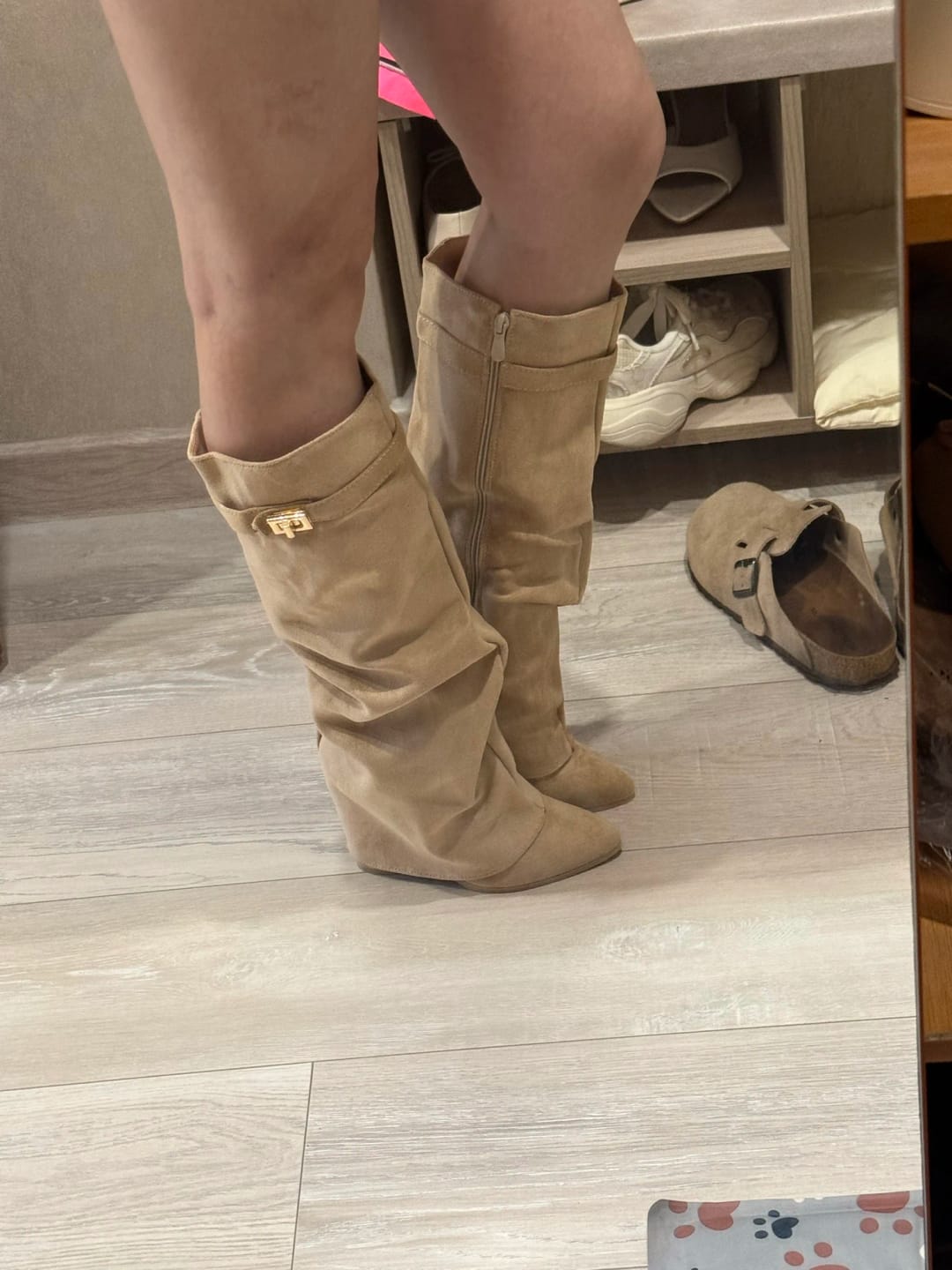 Customer photo review of Teresa Slouchy Pointed Knee High Boots