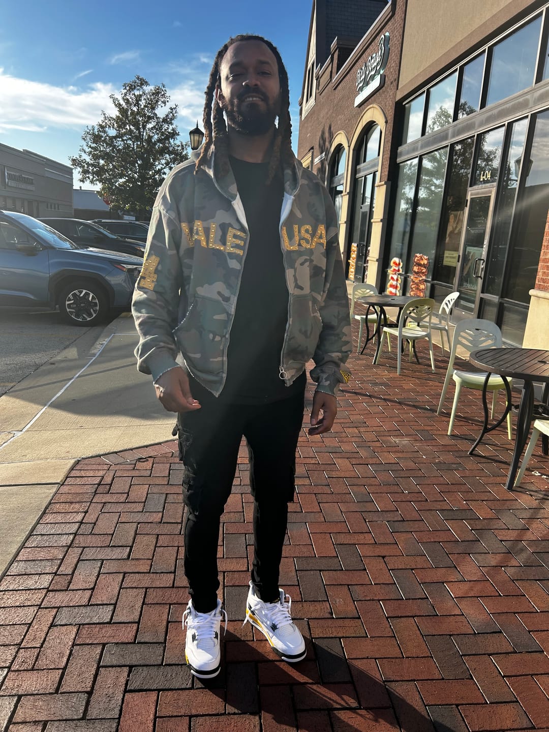 Customer photo review of Vale Forever Camo Zip Up Hoodie Green Yellow