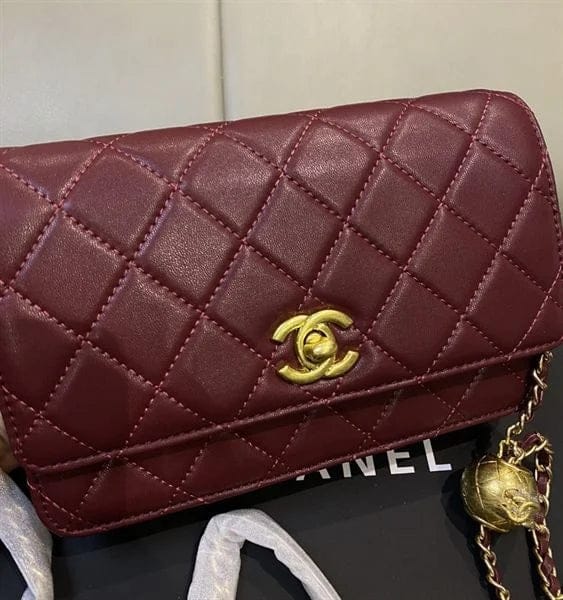 Customer photo review of Chanel 2026 Quilted Wallet On Chain 19cm Burgundy Leather