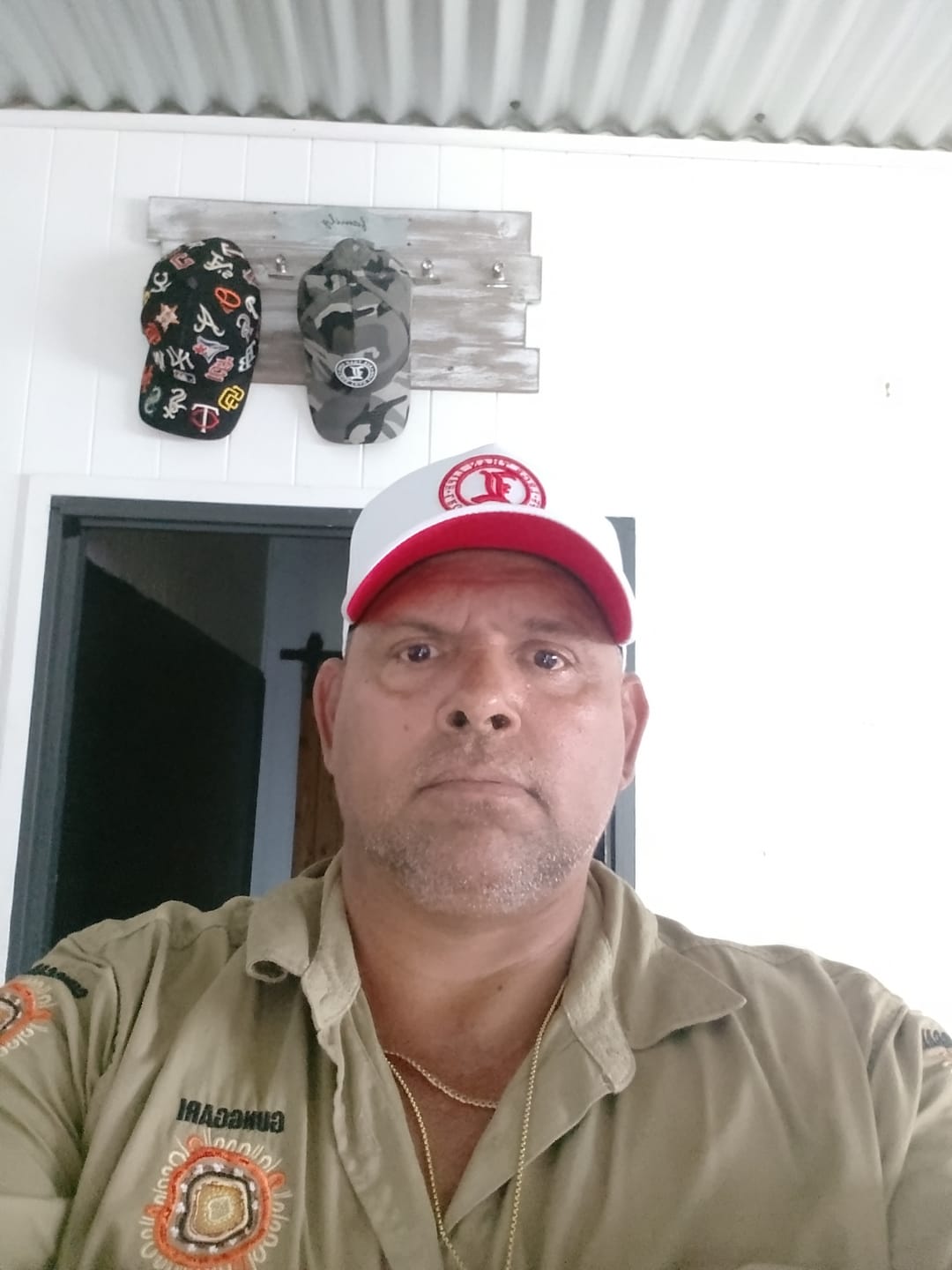 Customer photo review of A-FRAME HAT - CHERRY WHITE