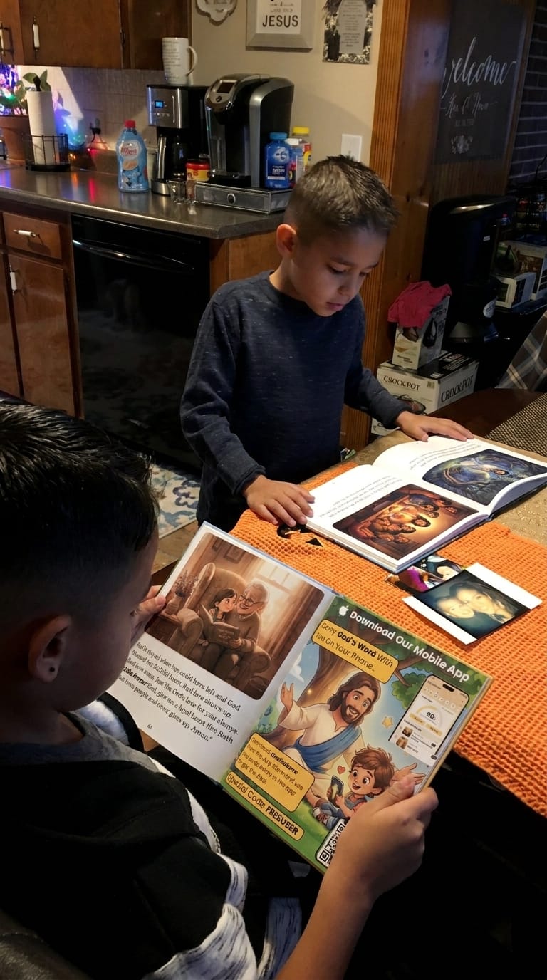 Customer photo review of Little Light Bible Story Books - Complete 4 Book Set (Free Coloring Pages + Bible Stickers)