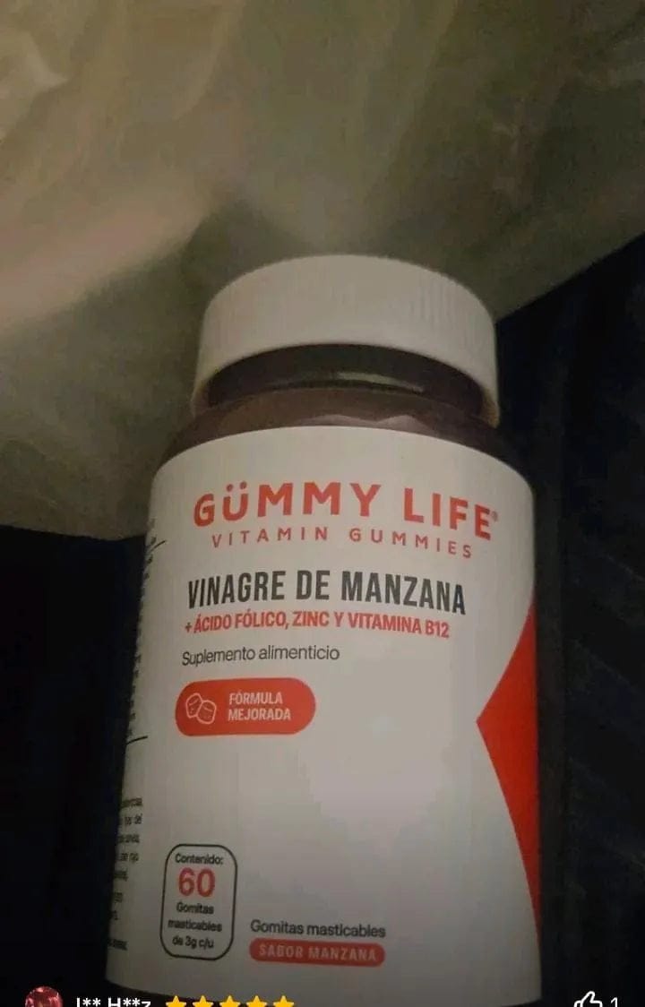 Customer photo review of GOMITAS DE VINAGRE DE MANZANA