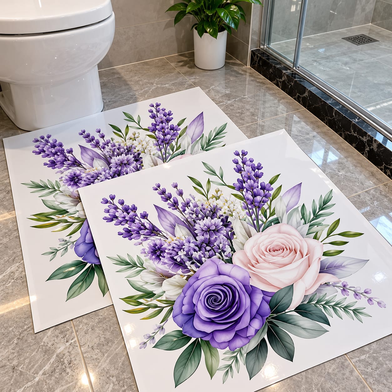 Customer photo review of Adhesivos Florales Decorativos para Inodoro