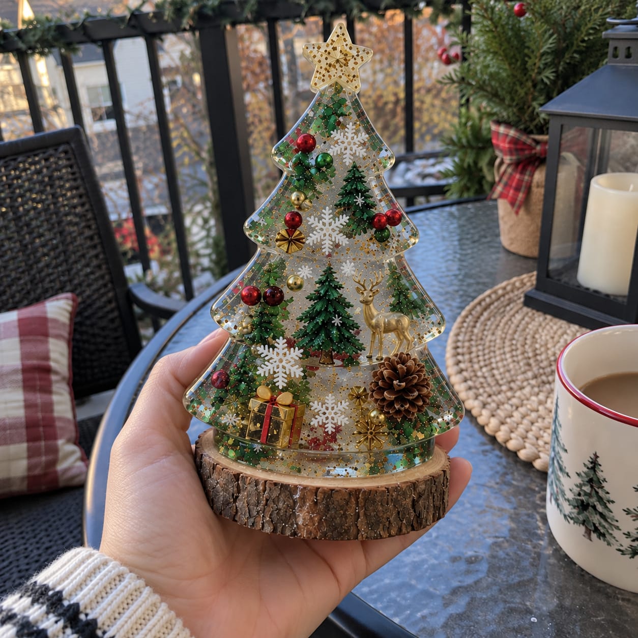 Customer photo review of Resin Christmas Tree Night Light DIY Kit, 2026 New Holiday Craft Gift, Glowing Christmas Tree with Mold, Lights and Charms