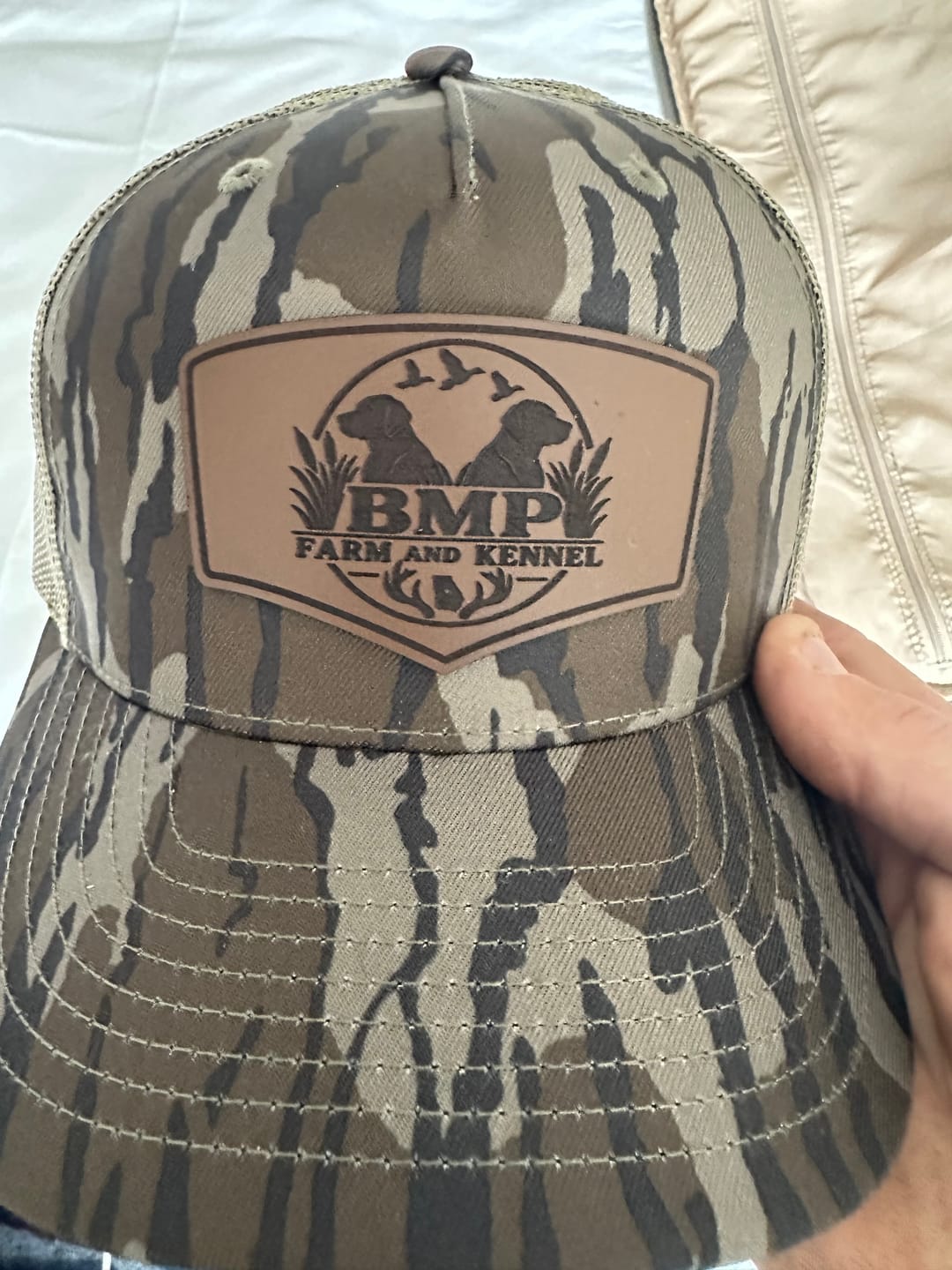 Customer photo review of Premium Custom Leather Patch Hats (Wholesale)