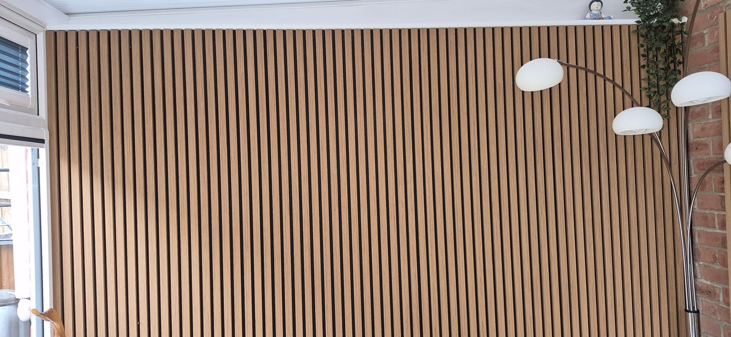 Customer photo review of Natural Oak Acoustic Wall Panel