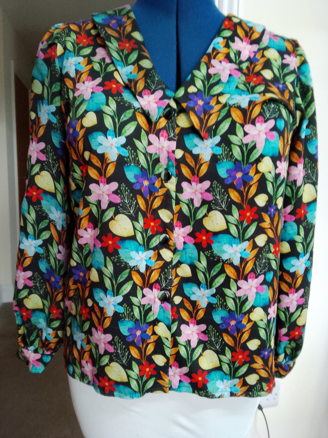 Customer photo review of Midnight Gardens Viscose Satin Fabric