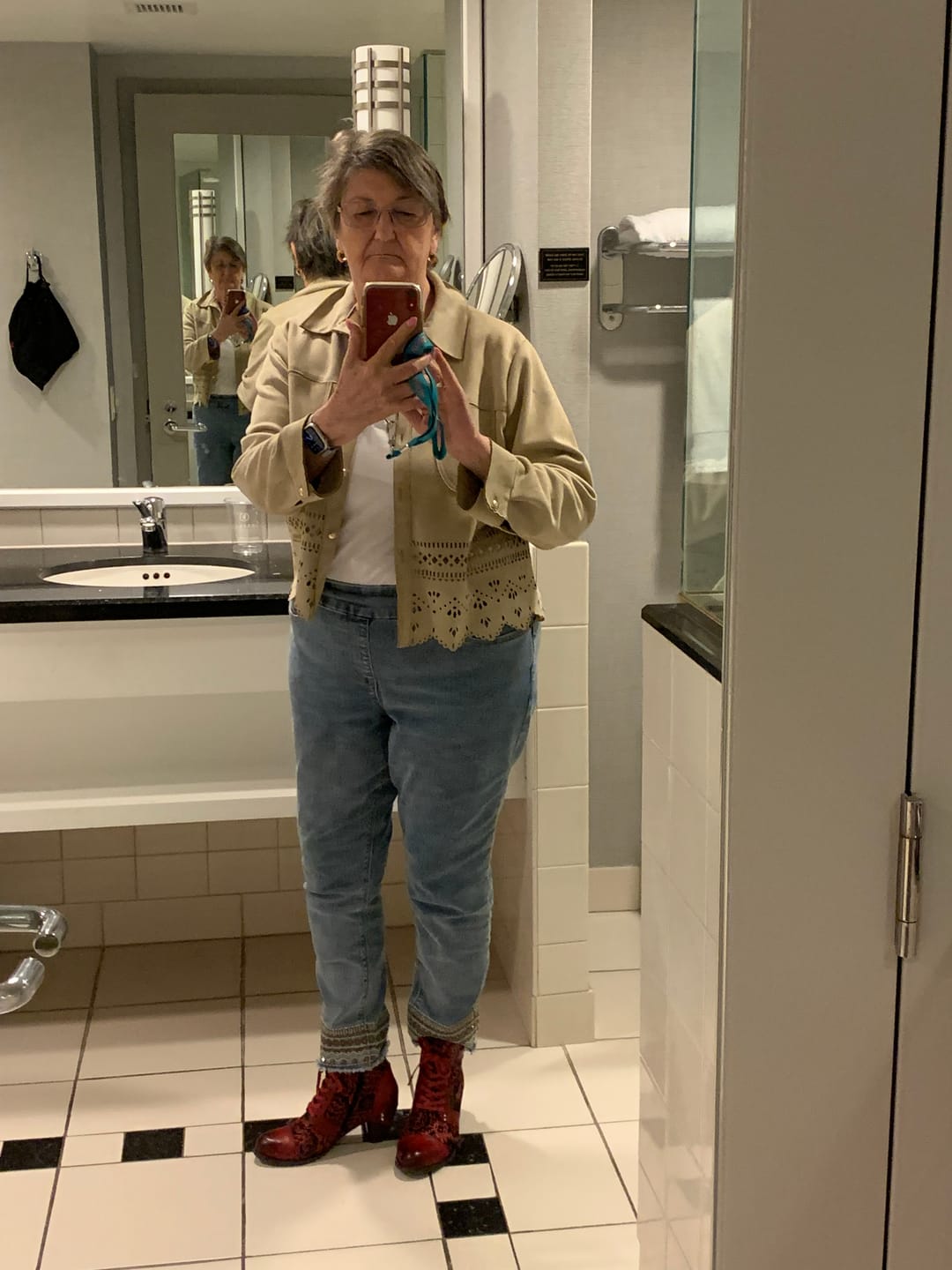 Customer photo review of Timeless Grace Floral Lace-Up Ankle Boots