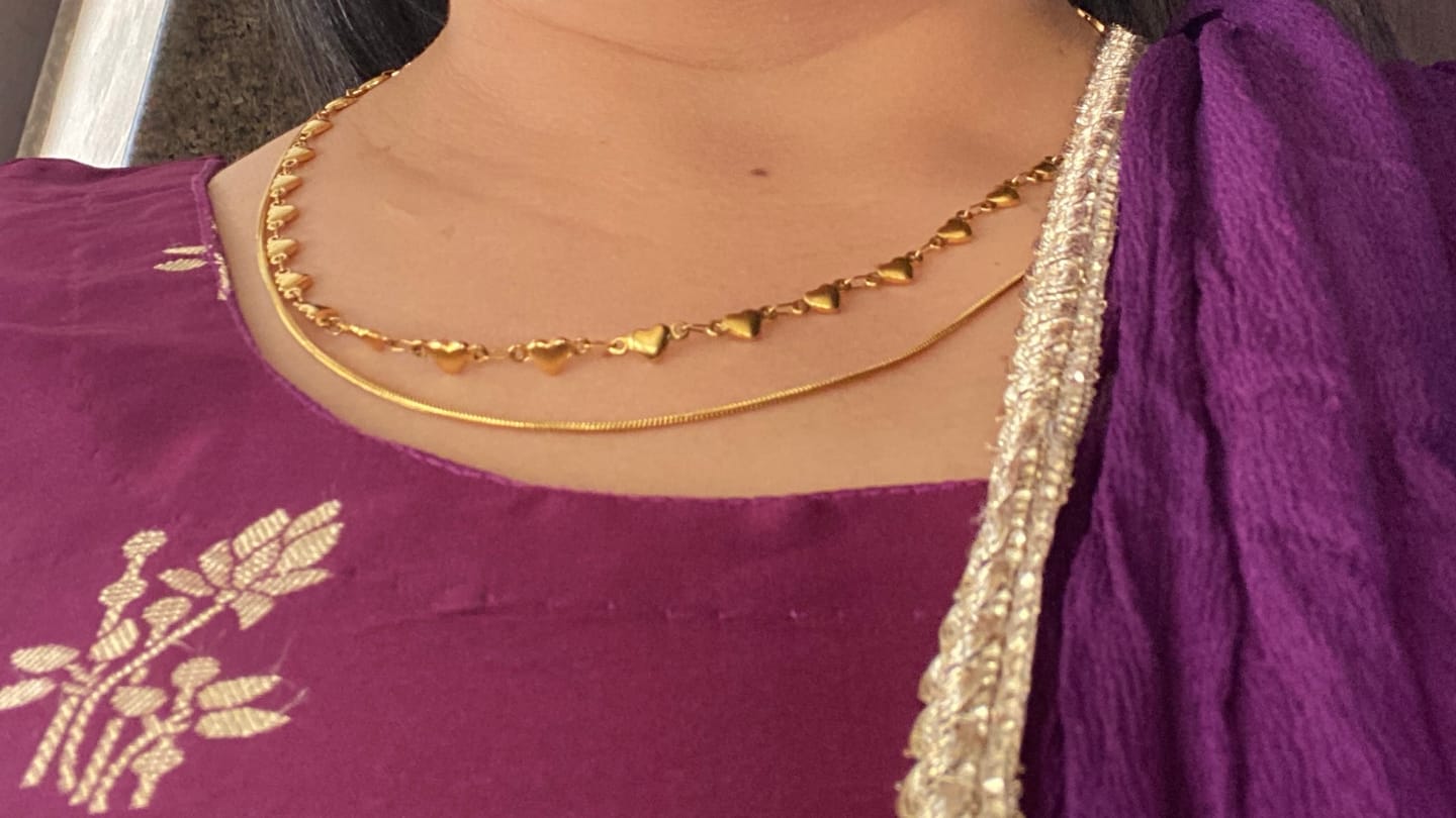 Customer photo review of Lovely Heart Two Layered Necklace
