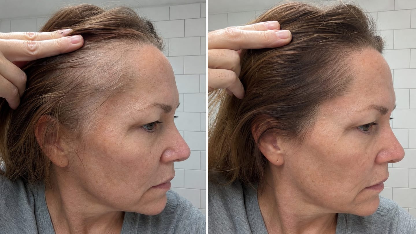 Customer photo review of Pumpkin Seed Oil & Saw Palmetto Hair Renewal Complex