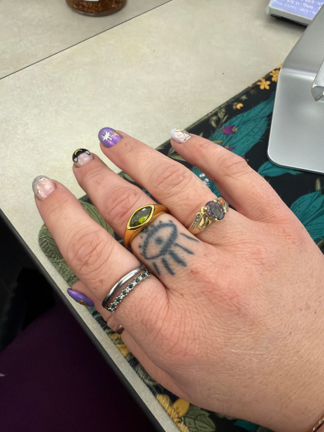 Customer photo review of Silver Marissa Emerald Green Layered Ring
