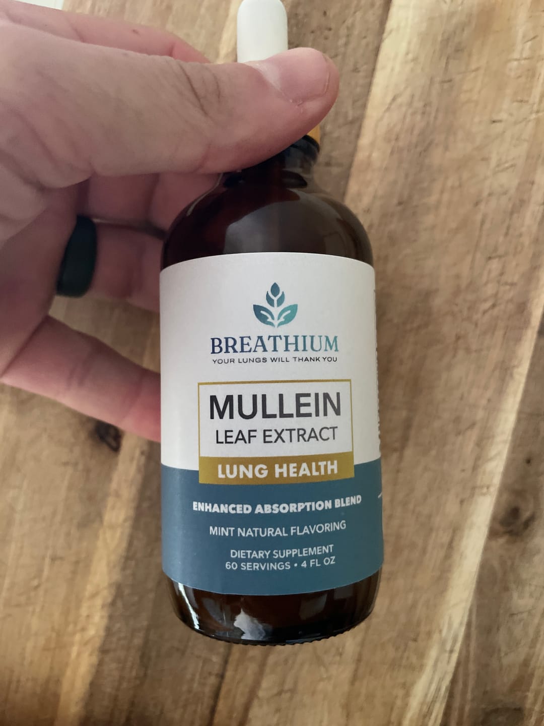 Customer photo review of Breathium Mullein Drops - Peppermint Flavor