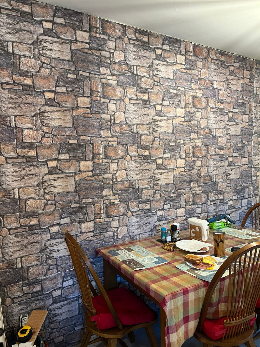 Customer photo review of Slate 3D Faux Stone Wall Panel