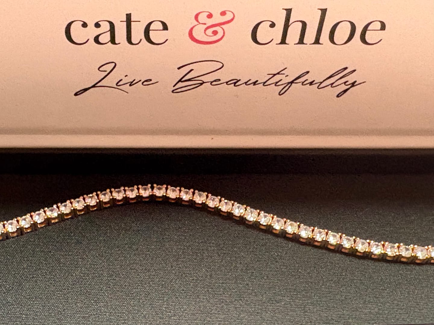 Customer photo review of Kaylee 18k White Gold Plated Tennis Bracelet with Simulated Diamond Crystals