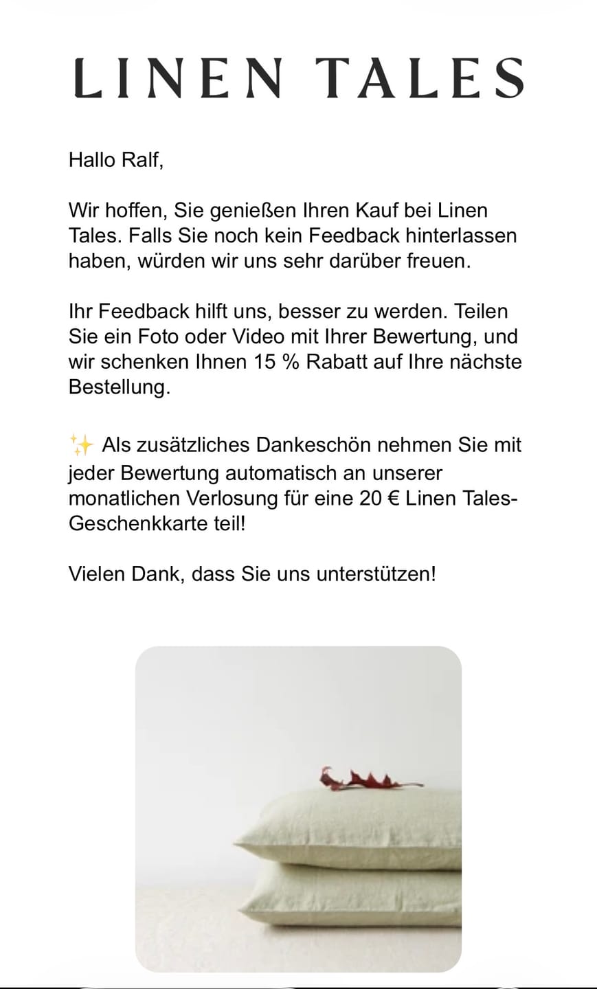 Customer photo review of 🎁 Leinen-Kopfkissenbezug, Sage (100% off)