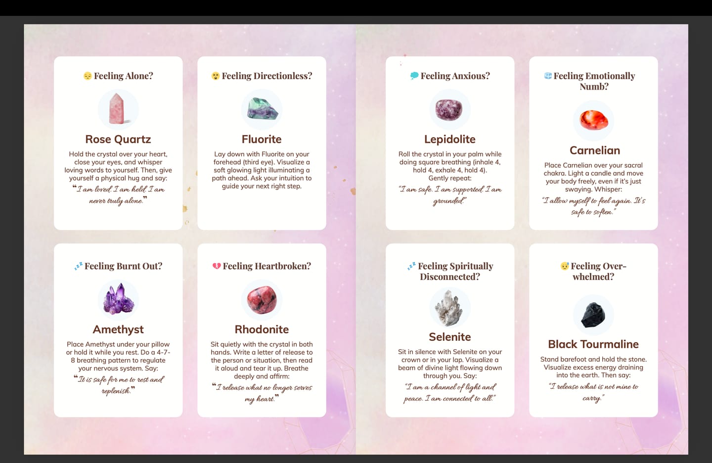 Customer photo review of The Crystal Comfort Card Deck Offer