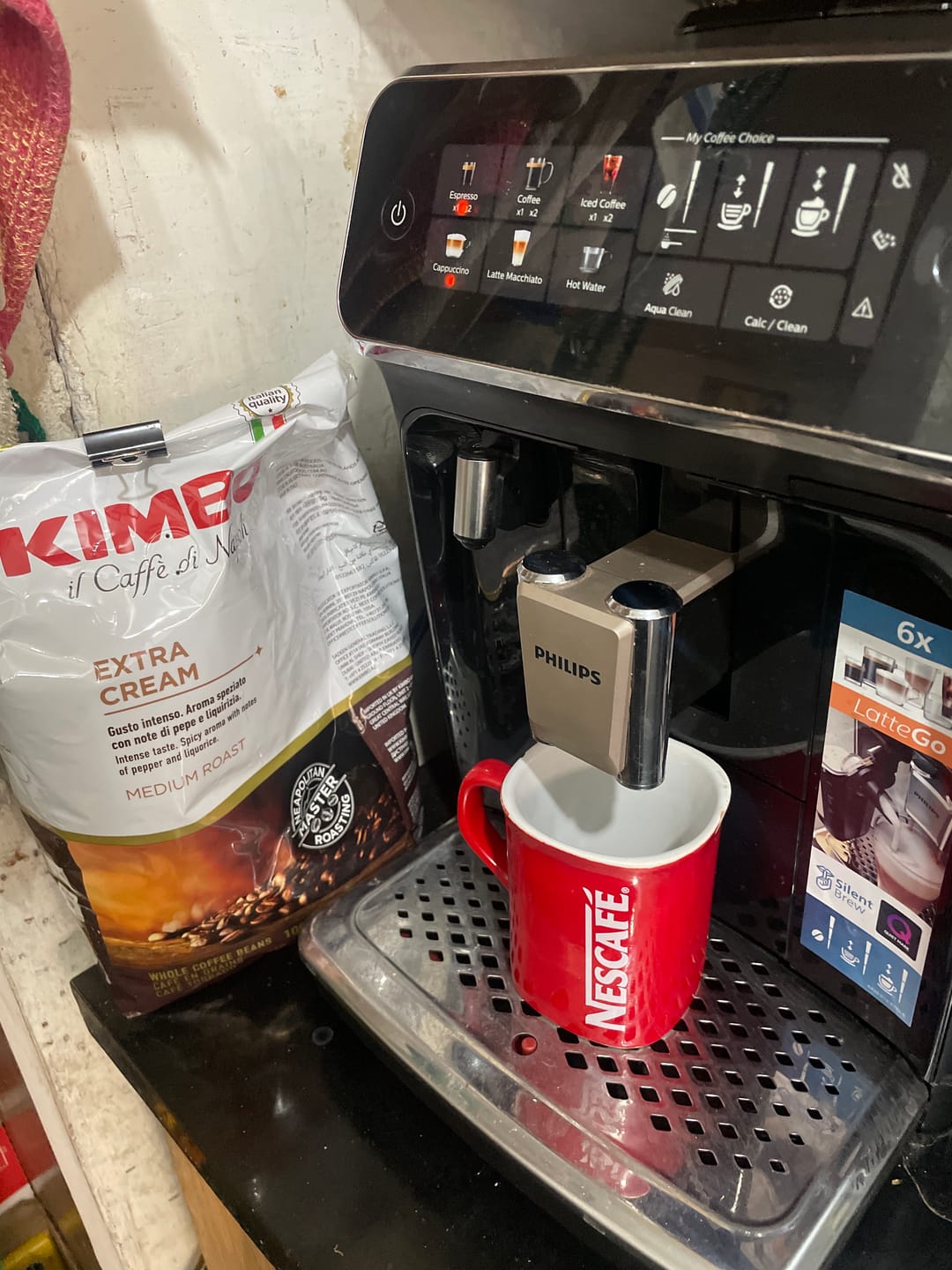 Customer photo review of Kimbo Espresso Extra Cream 1kg Grano Entero