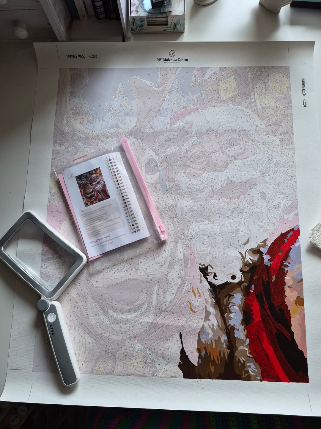 Customer photo review of Malen nach Zahlen - Weihnachtsmann & Rudolph Selfie
