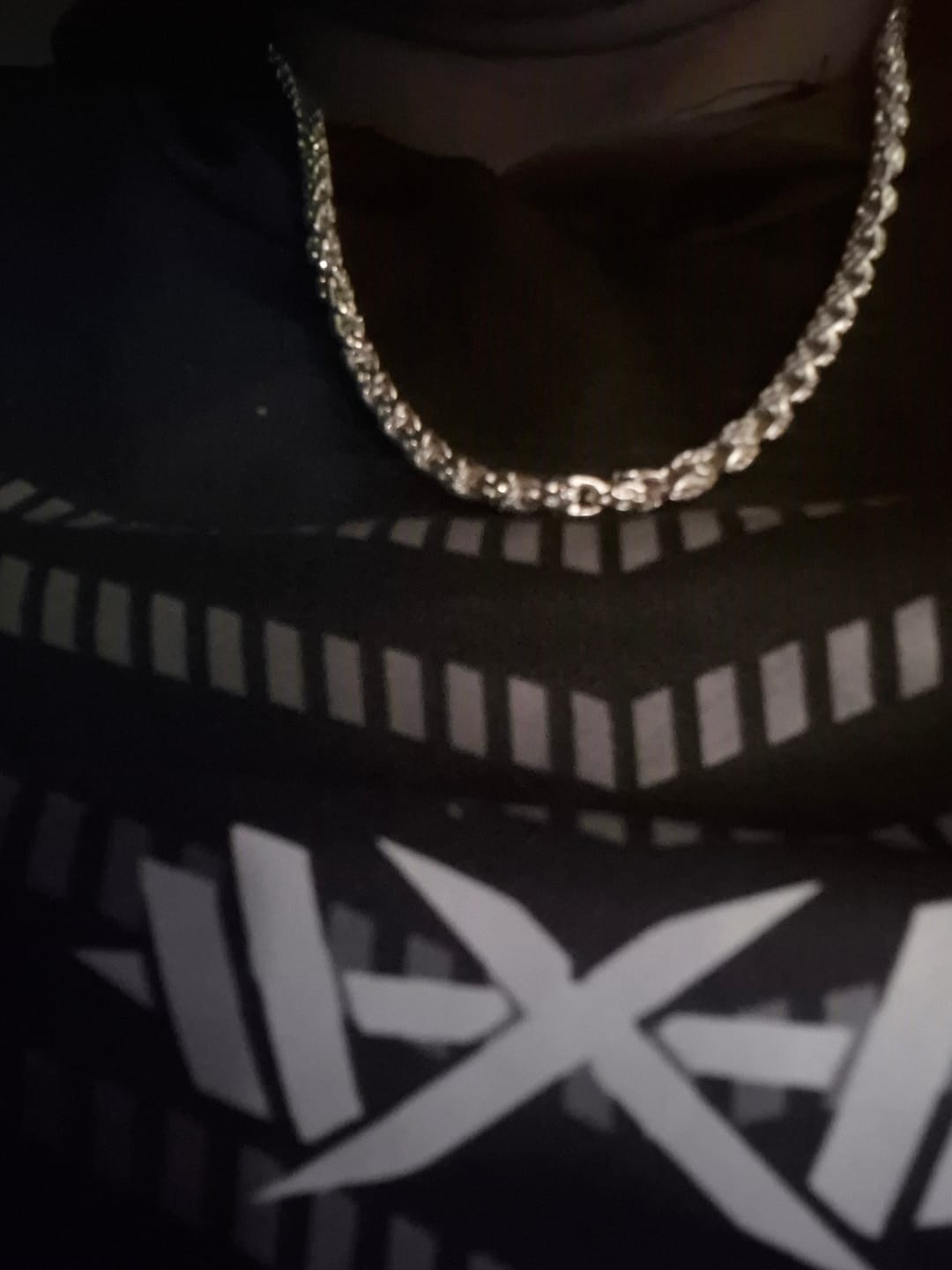 Customer photo review of Vintage Textured Rope Chain Necklace, Silver Engraved Link Chain