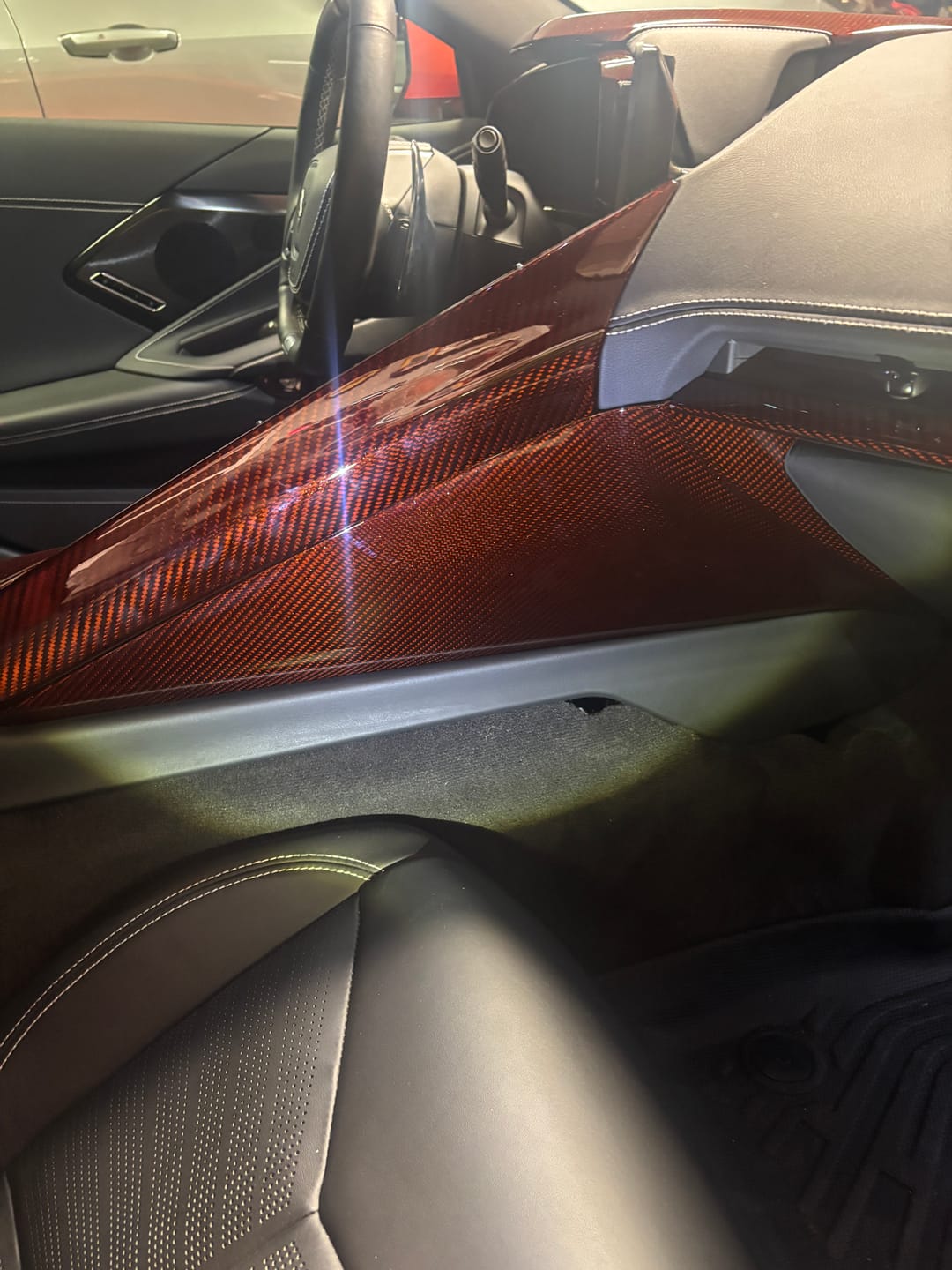 Customer photo review of C8 Corvette Real Carbon Fiber Upper Right Center Console Cover (Passenger Side) | Interior Upgrade (2020–2025)