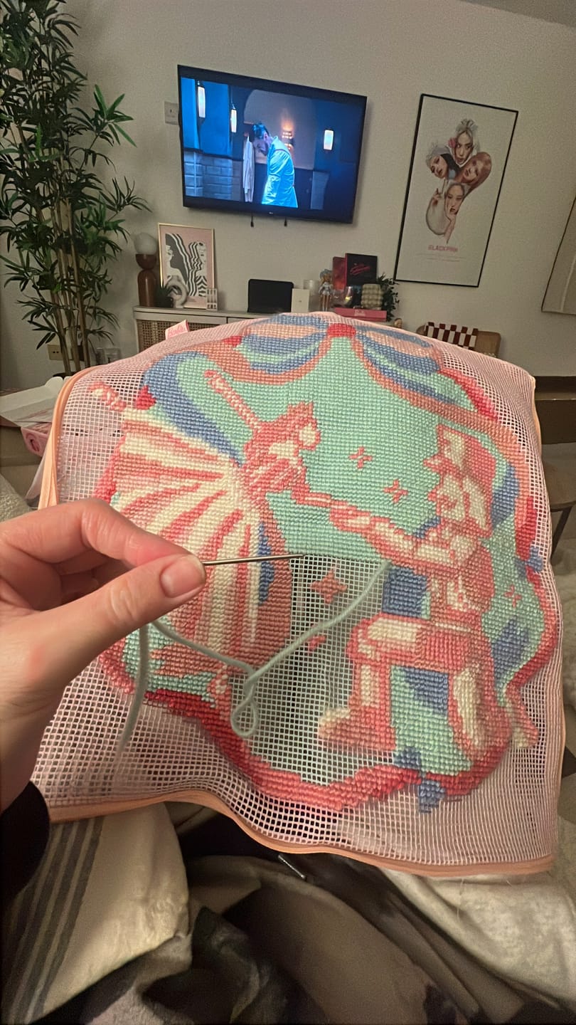 Customer photo review of BARBIE™ & NUTCRACKER - Tapestry Needlepoint Cushion Kit