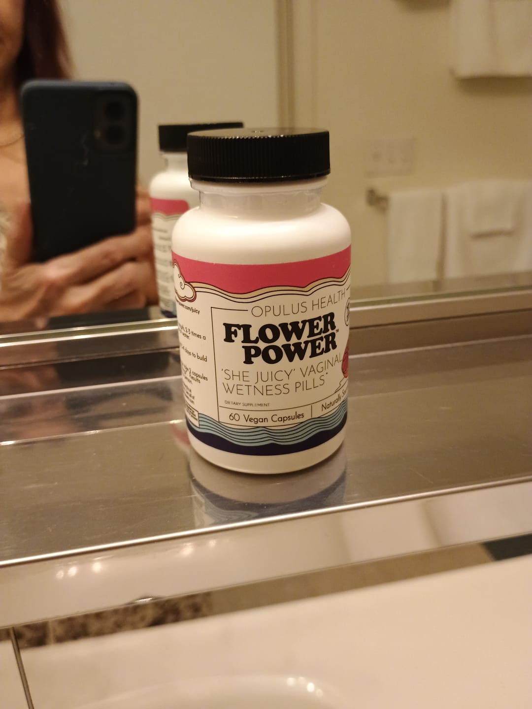 Customer photo review of Flower Power® She Juicy Vaginal Moisture Supplement - Hormone Free, Plant Based (60ct)