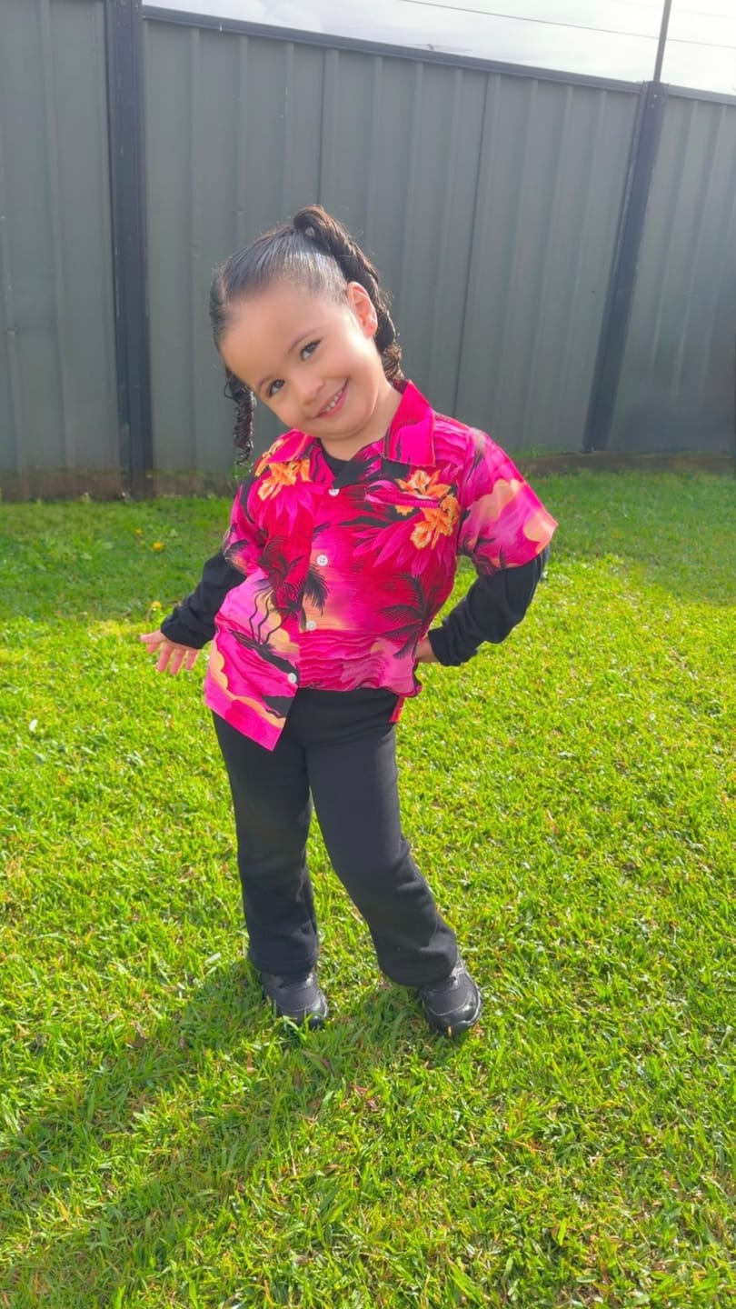 Customer photo review of Sunset Pink Kids Shirt