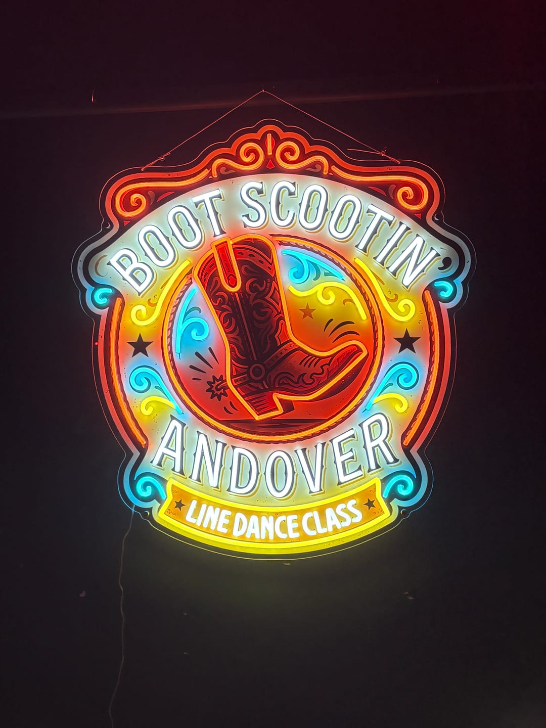 Customer photo review of Boot Scootin| LED Neon Sign