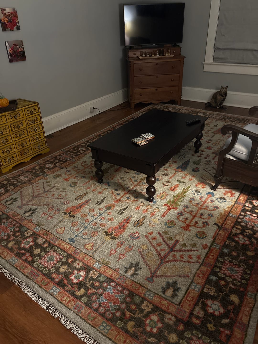 Customer photo review of Tree of Life Hand Knotted Silver, Brown and Rust Traditional Wool Rug