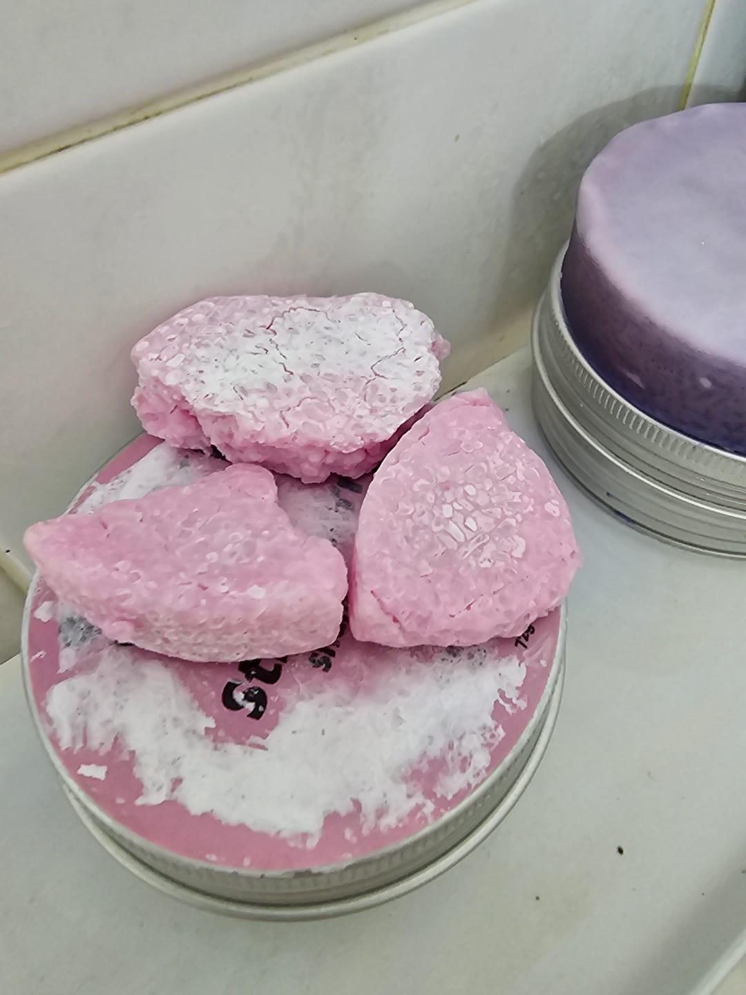 Customer photo review of Blueberry Shampoo Bar