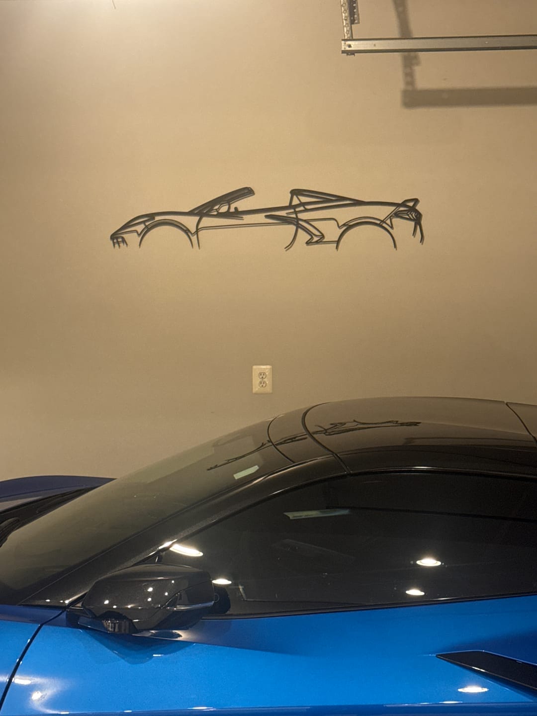 Customer photo review of C8 2023 convertible Silhouette Metal Wall Art