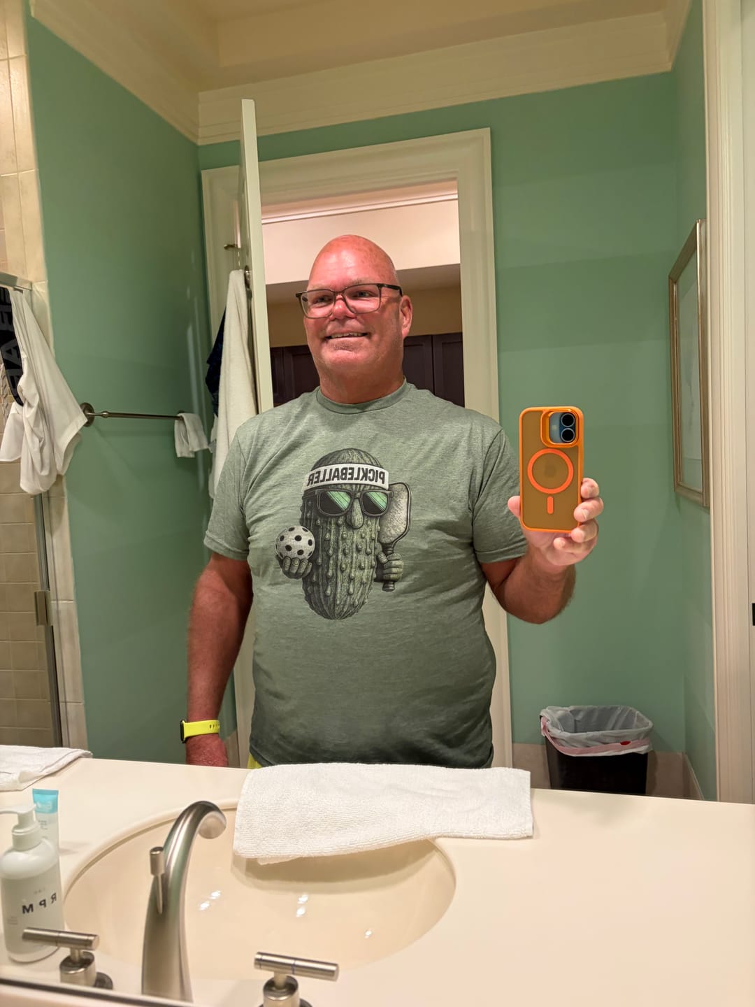 Customer photo review of Pickleballer Pickle T-Shirt