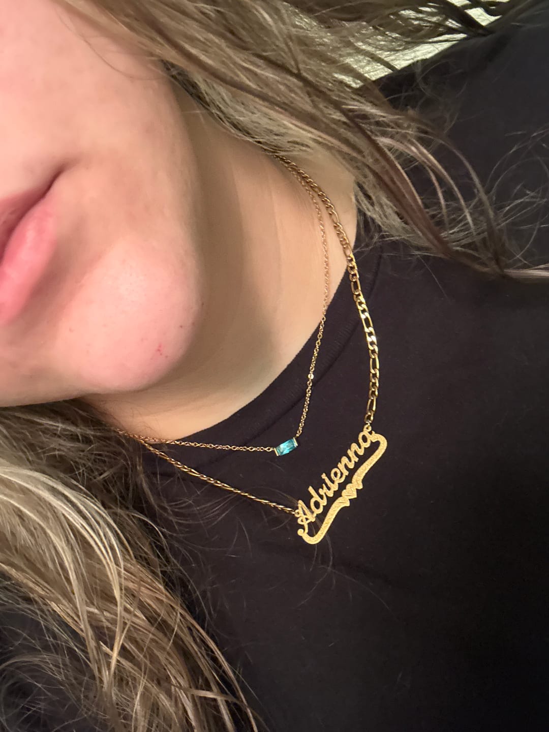 Customer photo review of Diamond Cut Heart Name Necklace