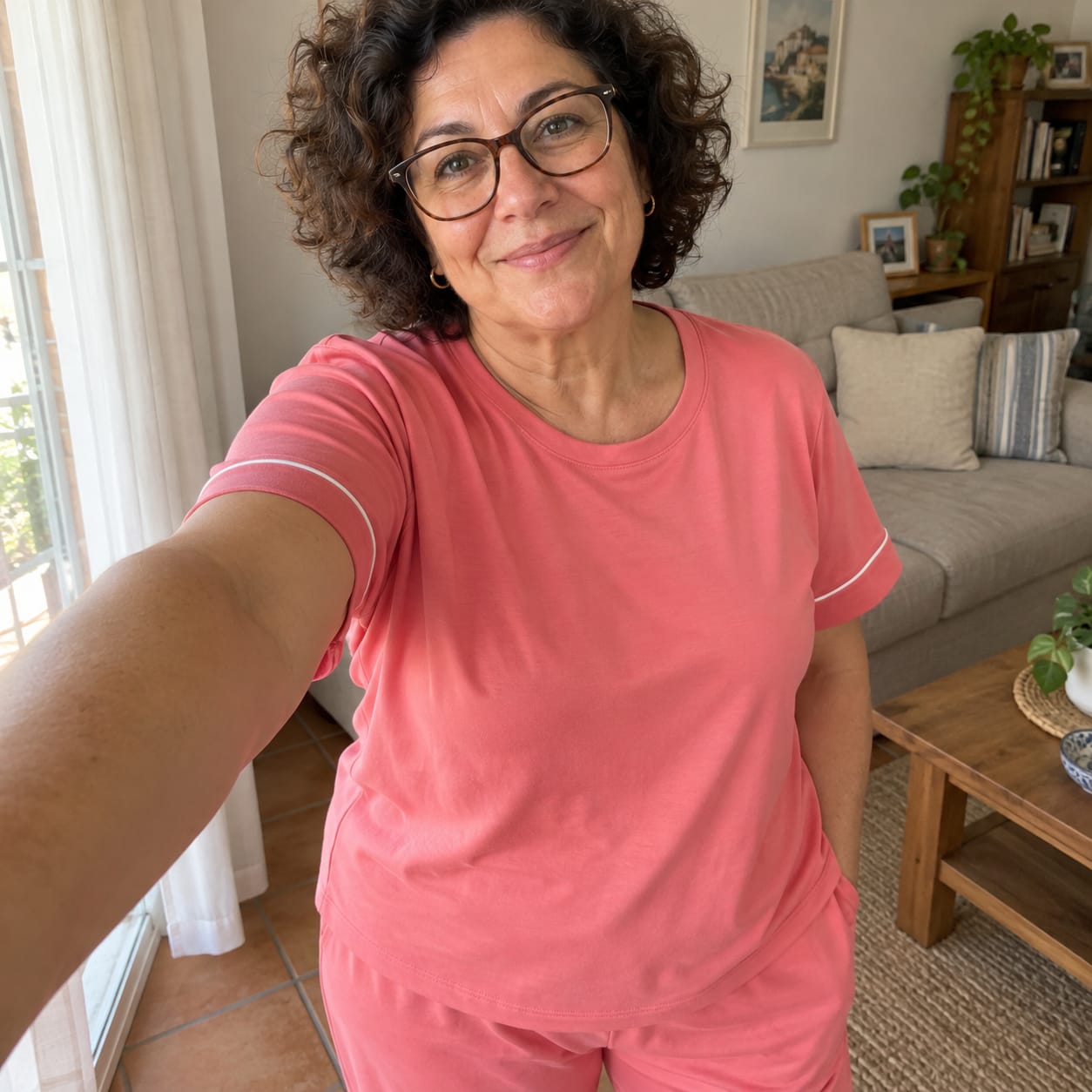 Customer photo review of Camisón Frescor – Rosa palo
