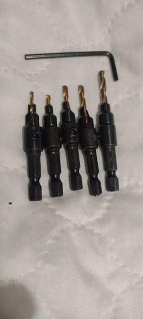 Customer photo review of Countersink Drill Bit Set for #5–#12 Screws, 5-Piece