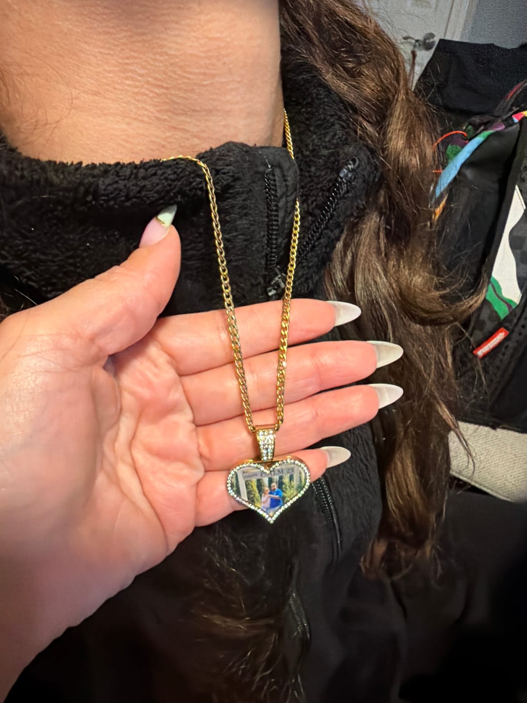 Customer photo review of Iced Photo Pendant w/ Cuban Chain