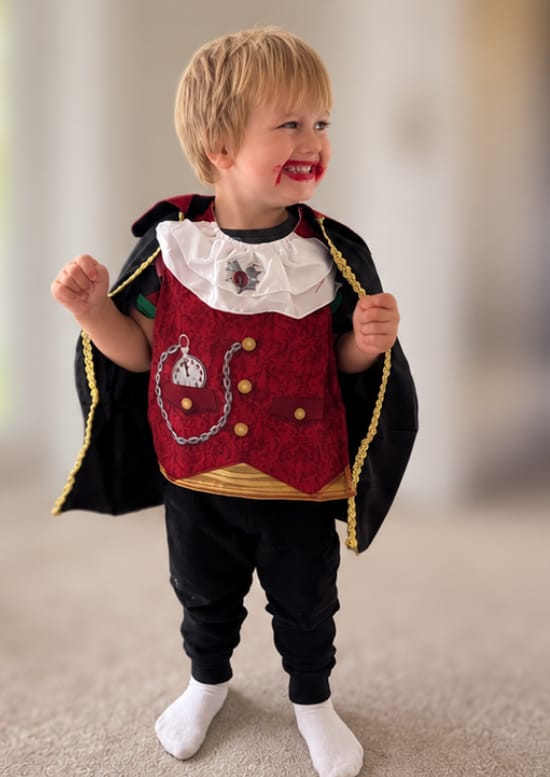 Customer photo review of Kids Vampire Boy Costume