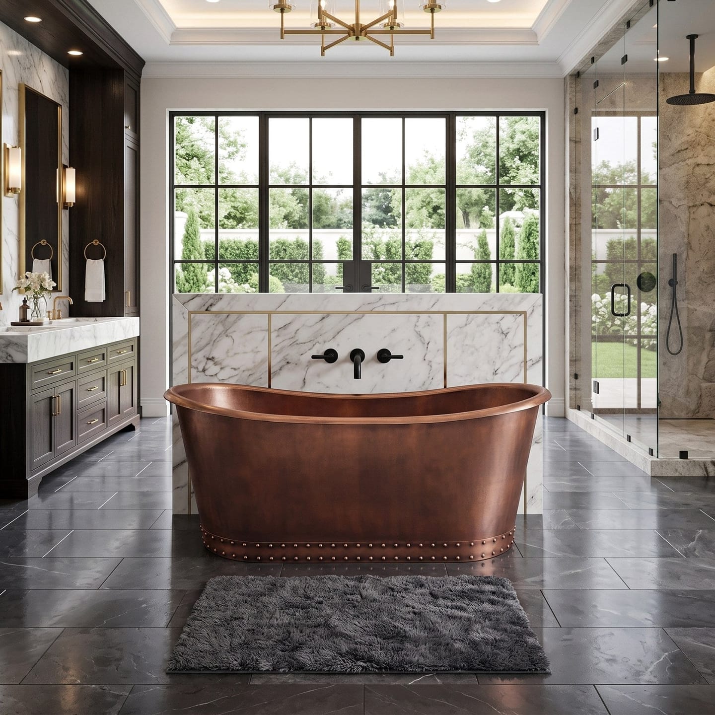 Customer photo review of Elite Double-Slipper Natural Copper Freestanding Bathtub with Rivets ET-C-DS43