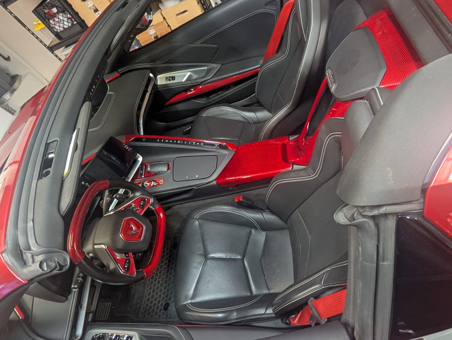 Customer photo review of C8 Corvette Real Carbon Fiber Waterfall Speaker Upper Trim Cover | Interior Upgrade (2020–2027)