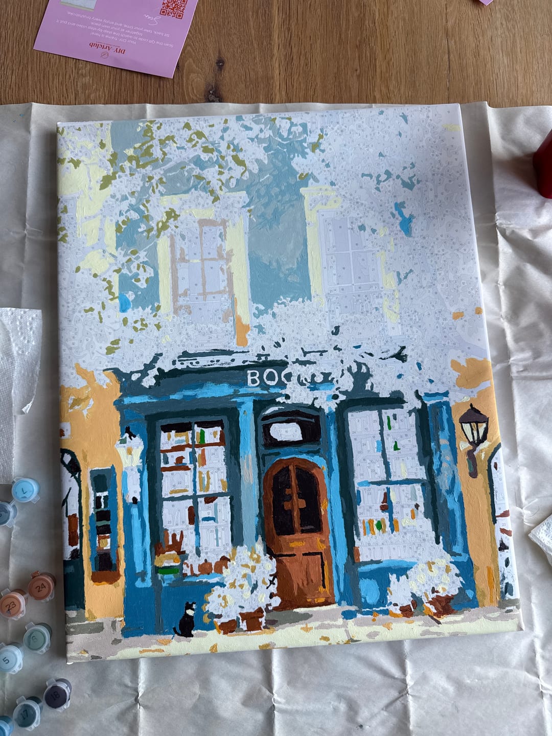Customer photo review of The Blue Bookshop | Paint by Number