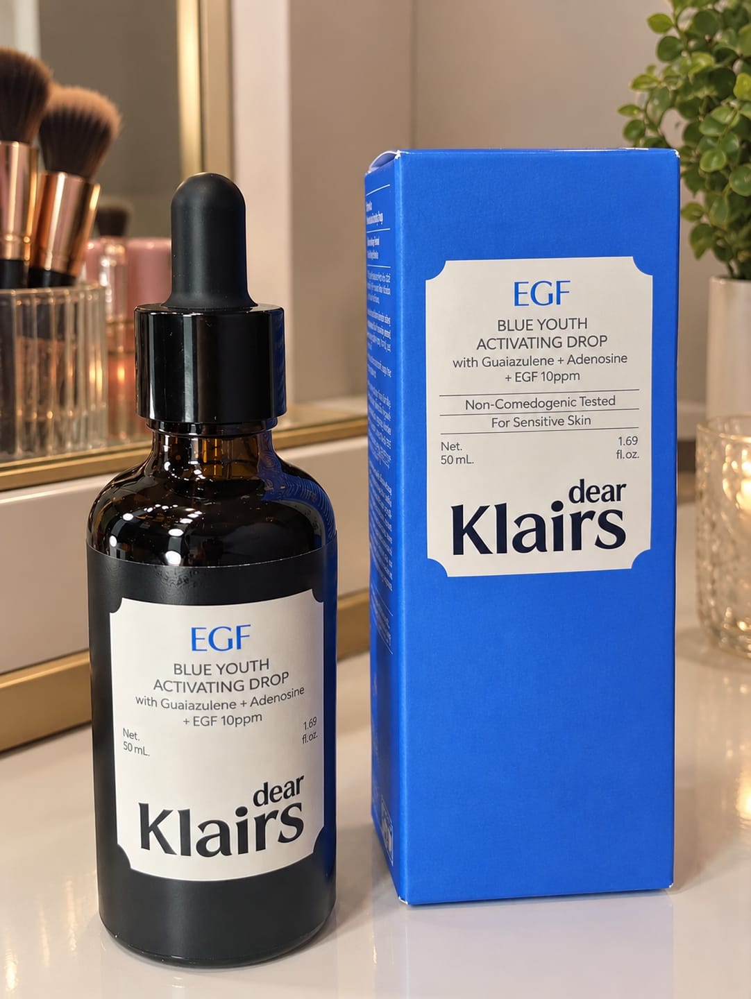Customer photo review of EGF Blue Youth Activating Drop | EGF Peptide Serum
