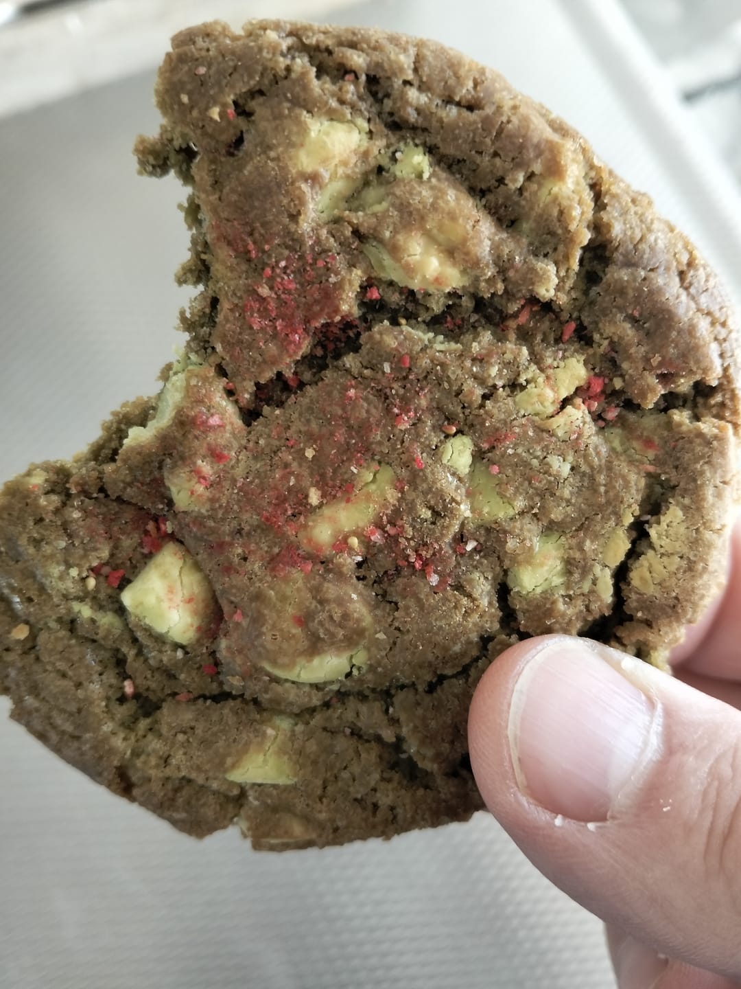 Customer photo review of Matcha Strawberry Cookies
