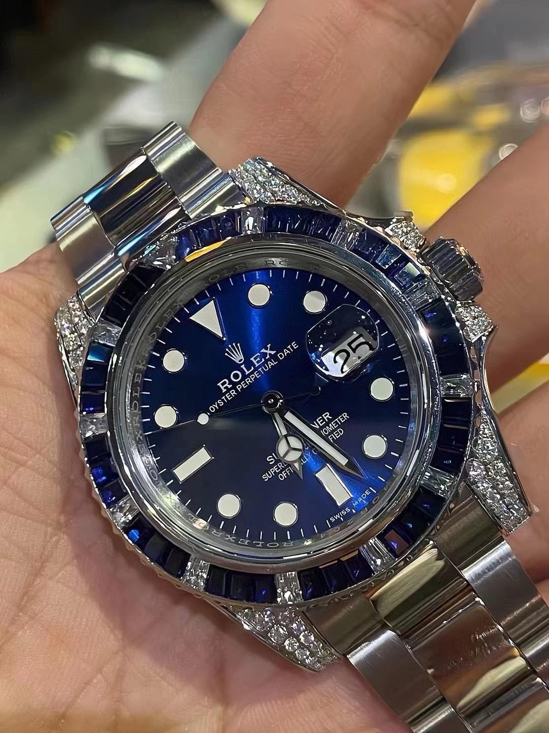 Customer photo review of Submariner Date 40mm 116659SABR White Gold Blue Dial Sapphire Diamond Bezel