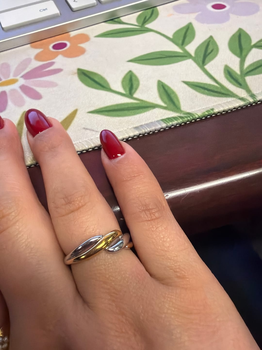 Customer photo review of Twisted Ella Two-Toned Ring