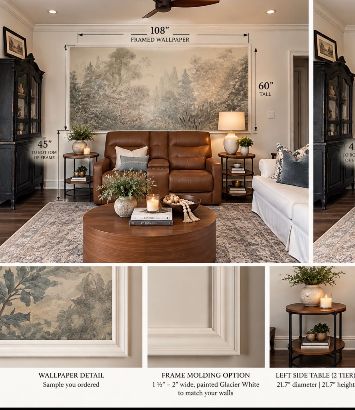 Customer photo review of Vintage Garden Panoramic Painted Mural Wallpaper
