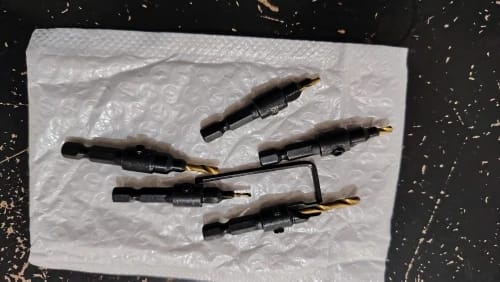 Customer photo review of Countersink Drill Bit Set for #5–#12 Screws, 5-Piece